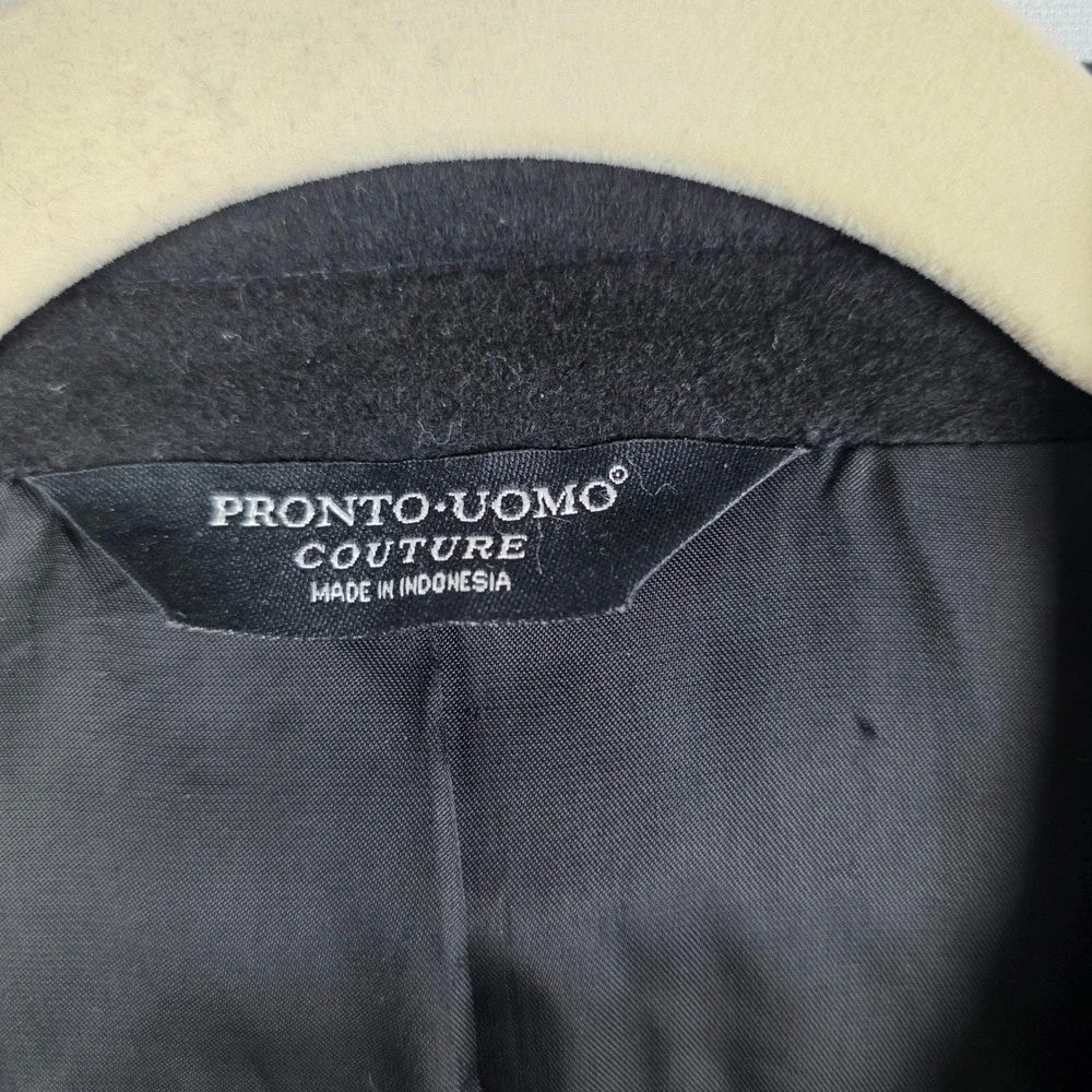 Pronto‎ Uomo Couture Mens 48R Black 100% Cashmere 2 Button Blazer Sport Coat